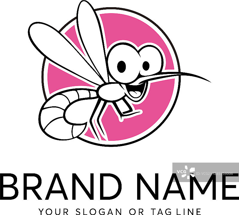 蚊子标志设计模板白色背景图片素材