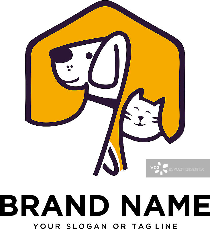 创意标志设计狗和猫的模板图片素材