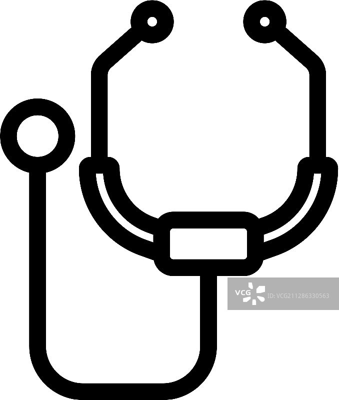 听诊器图标孤立轮廓符号图片素材