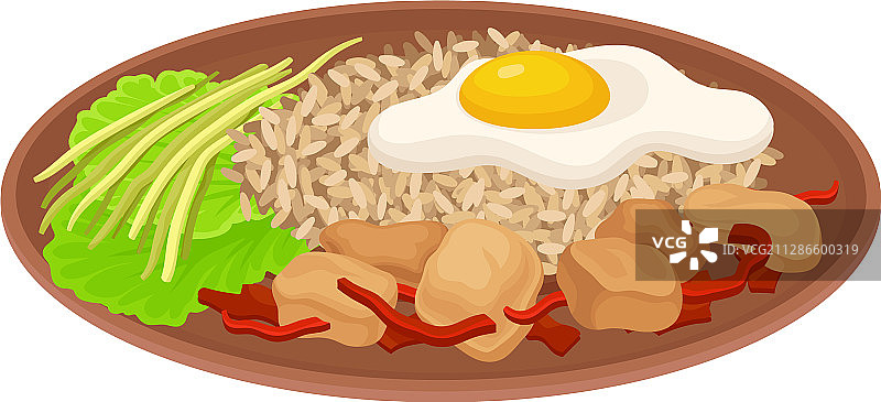 开胃的泰国菜炒蛋饭图片素材