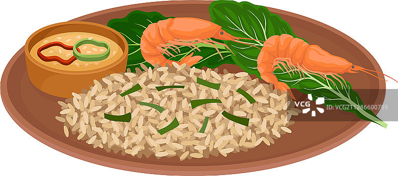 开胃的泰国菜虾饭图片素材