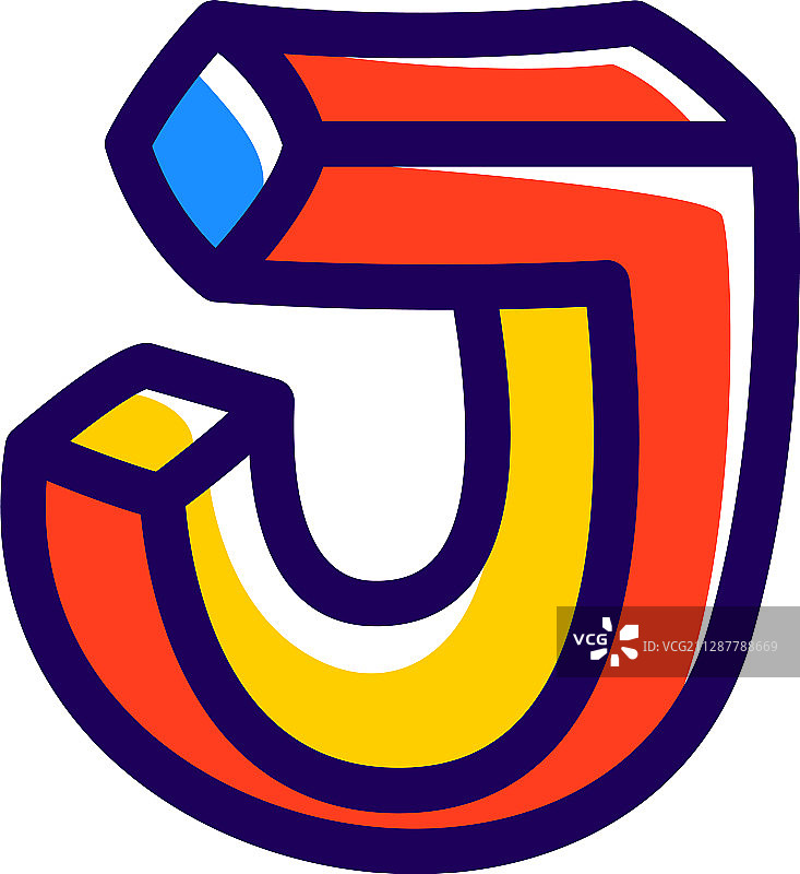 字母J不可能形状标志图片素材