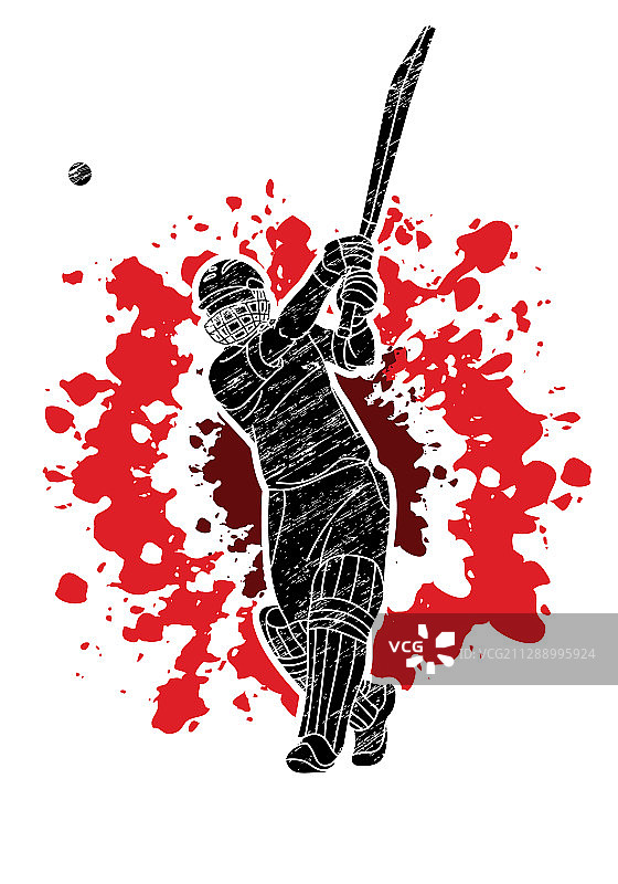 板球运动员动作卡通运动图形图片素材