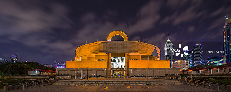 上海博物馆夜景图片素材