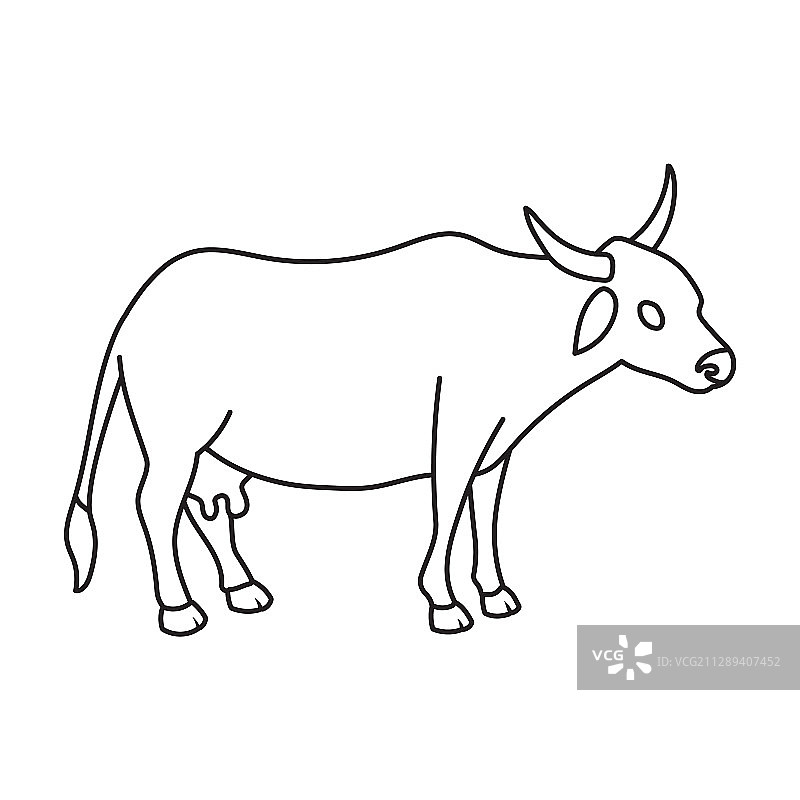 牛动物图标轮廓图标图片素材