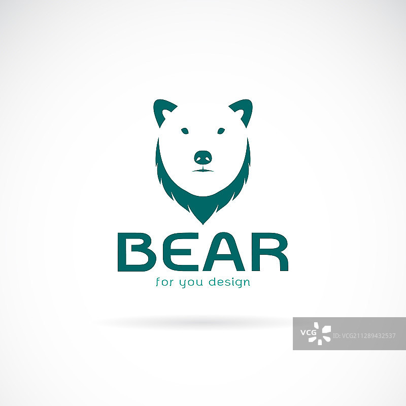 熊头设计和白色的字母图片素材
