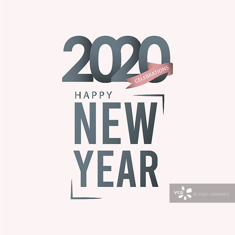 2020年新年快乐标志模板设计图片素材