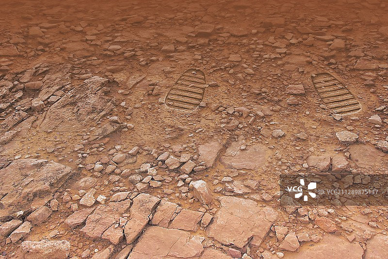火星上的脚印插图图片素材