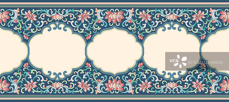 传统的彩色花纹边框背景图案图片素材