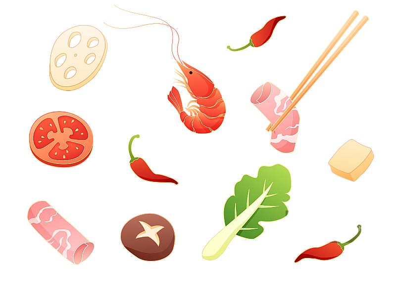食物火锅元素插画图片素材