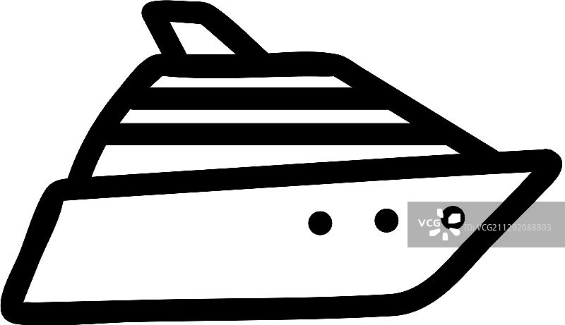 游艇图标孤立轮廓符号图片素材