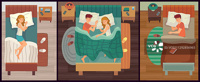 一对情侣在睡觉男人和女人在睡觉图片素材
