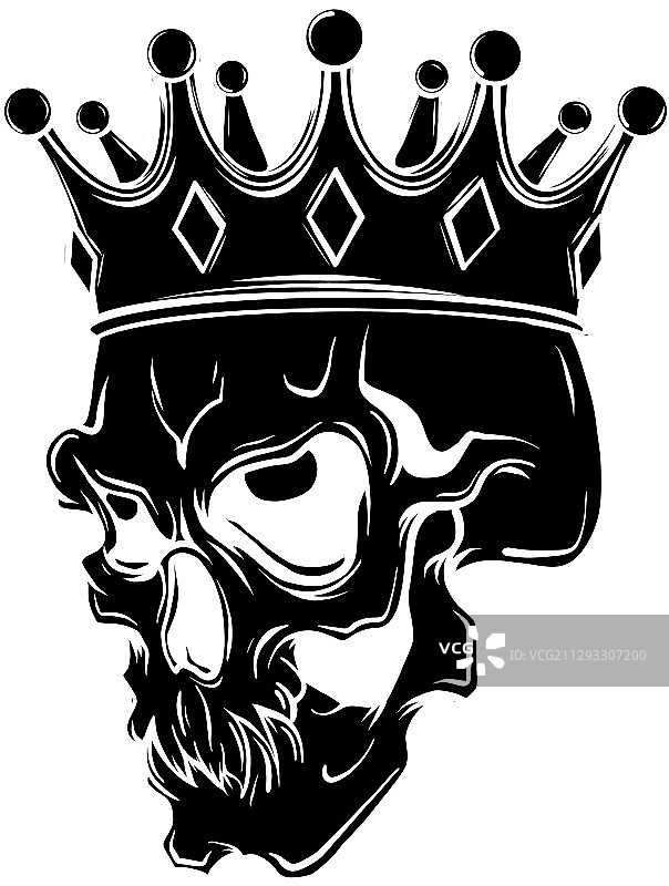 死亡之王的肖像是一个戴着皇冠的头骨图片素材