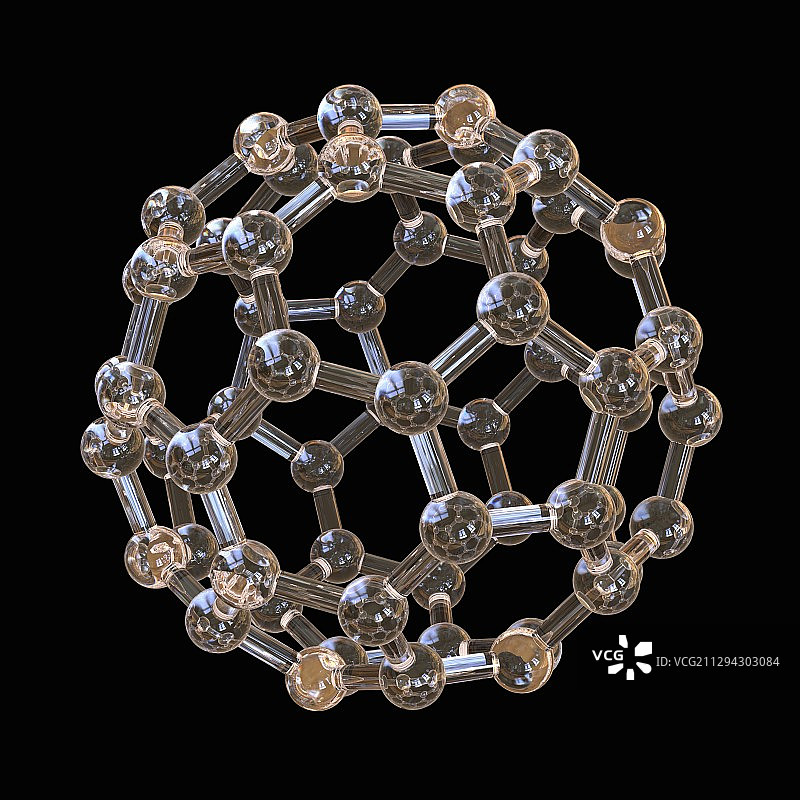 Buckyball分子C60，插图图片素材