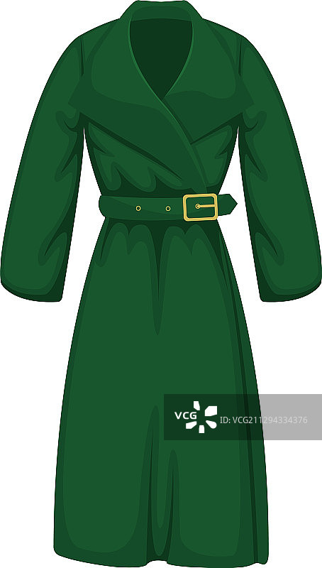 扁平妇女绿色外套34袖妇女图片素材