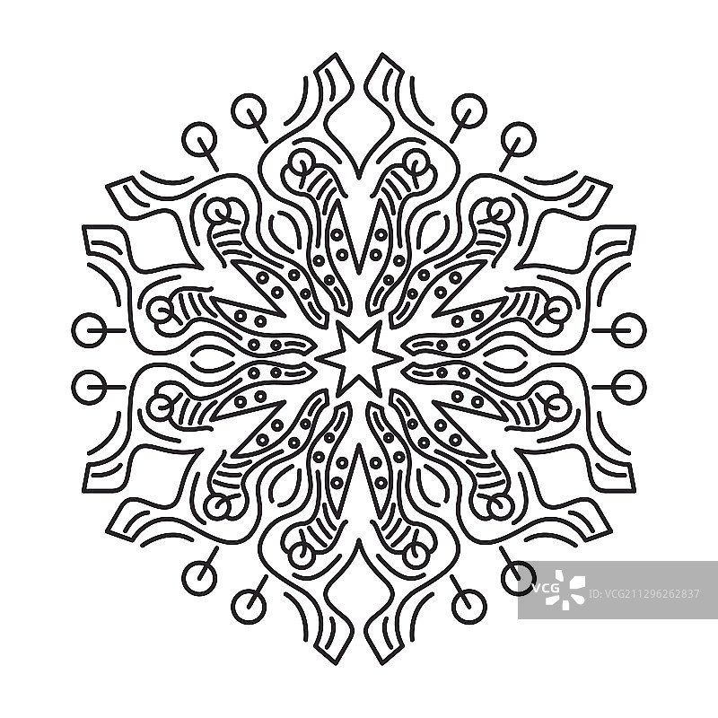圆形图案的形式曼荼罗为指甲花图片素材