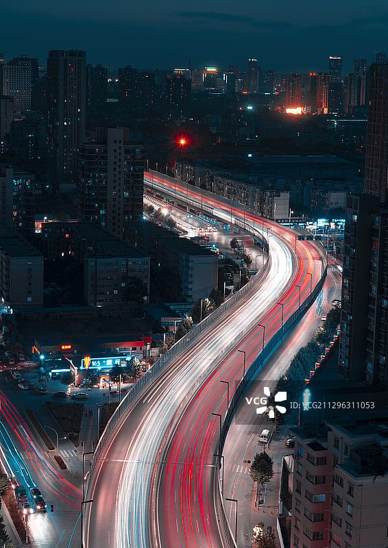 城市道路夜景图片素材
