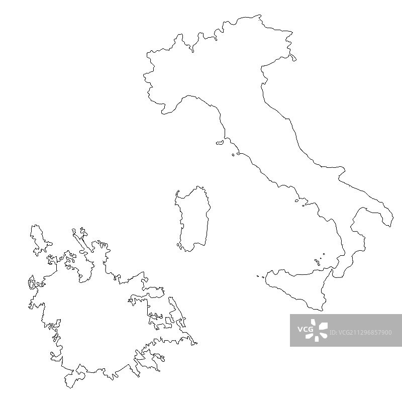 地图意大利和罗马的国家和首都孤立图片素材