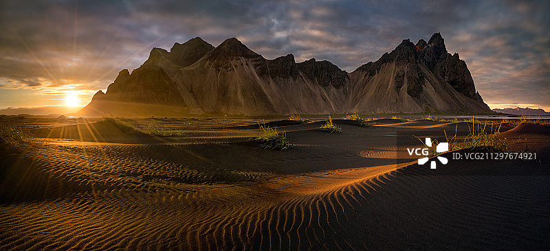 日落时分的沙漠风景，冰岛Hfn图片素材