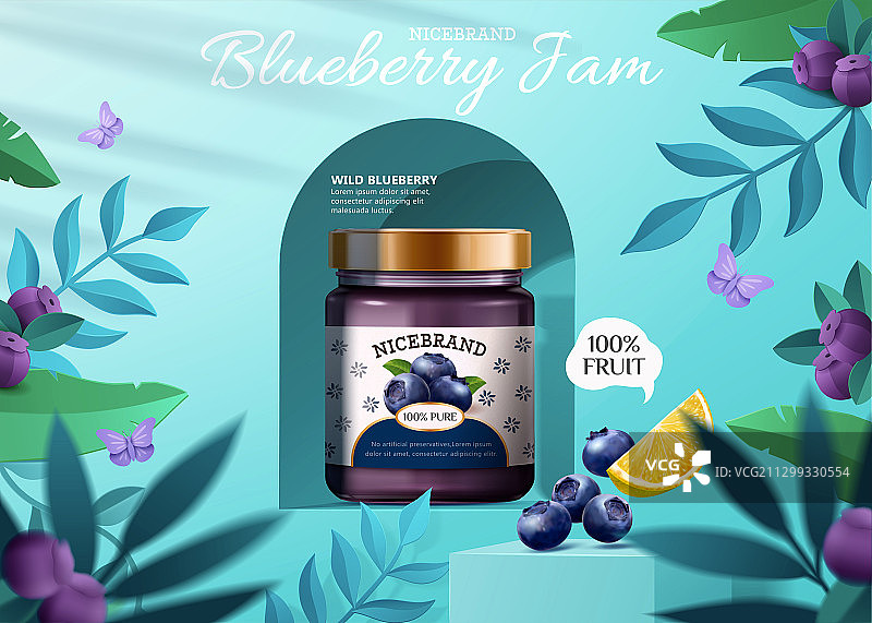 蓝莓酱艺术设计海报图片素材
