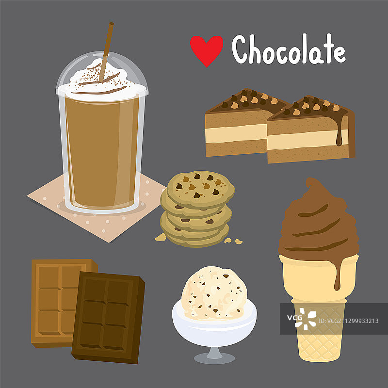 巧克力和甜点卡通图片素材
