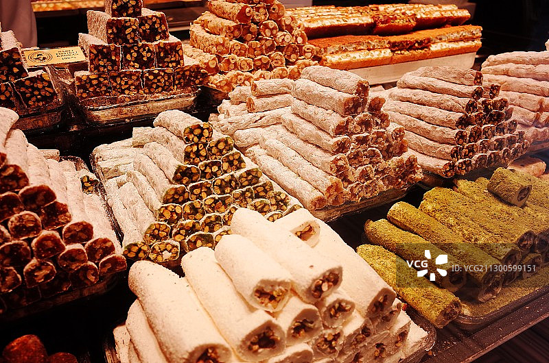 土耳其伊斯坦布尔 土耳其坚果软糖图片素材