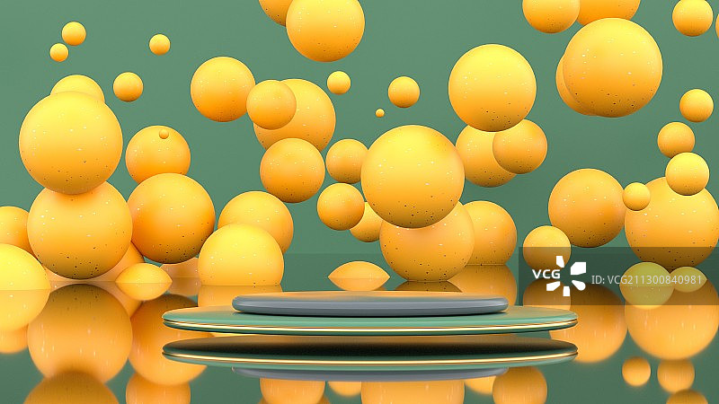 3D渲染简约抽象球体背景电商展台图片素材