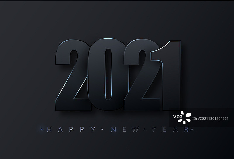 新年快乐，黑色的纸上数字快乐图片素材