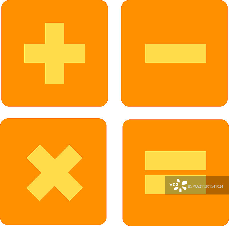 计算器平面设计图标为黄色和橙色图片素材