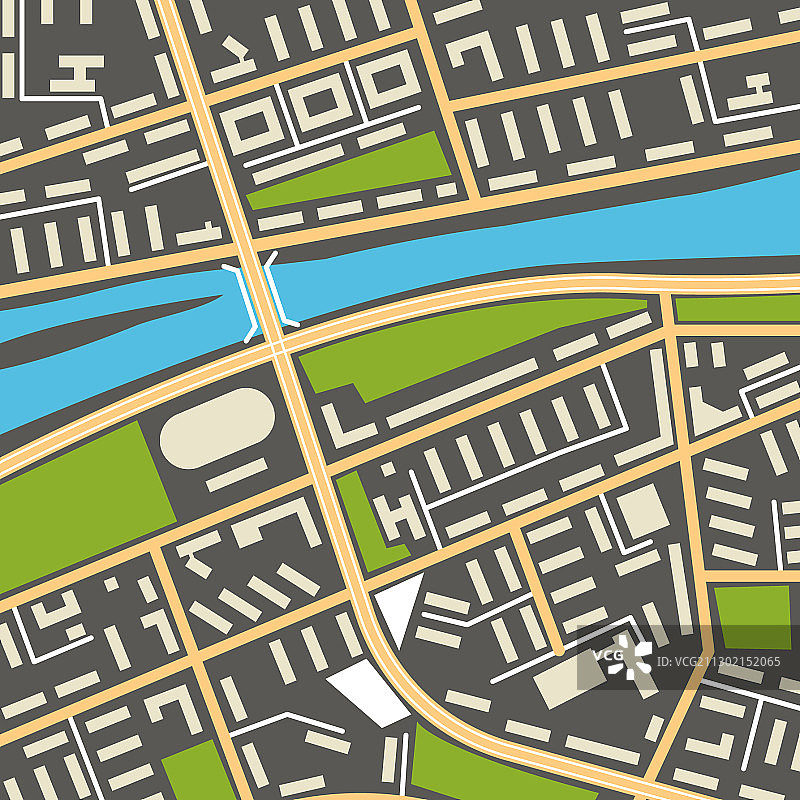 带有街道标志的城市导航地图图片素材