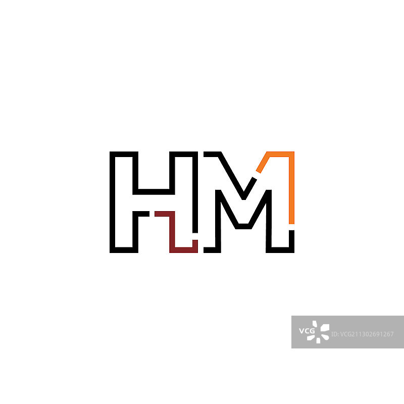 Hm字母标志图标设计模板元素图片素材