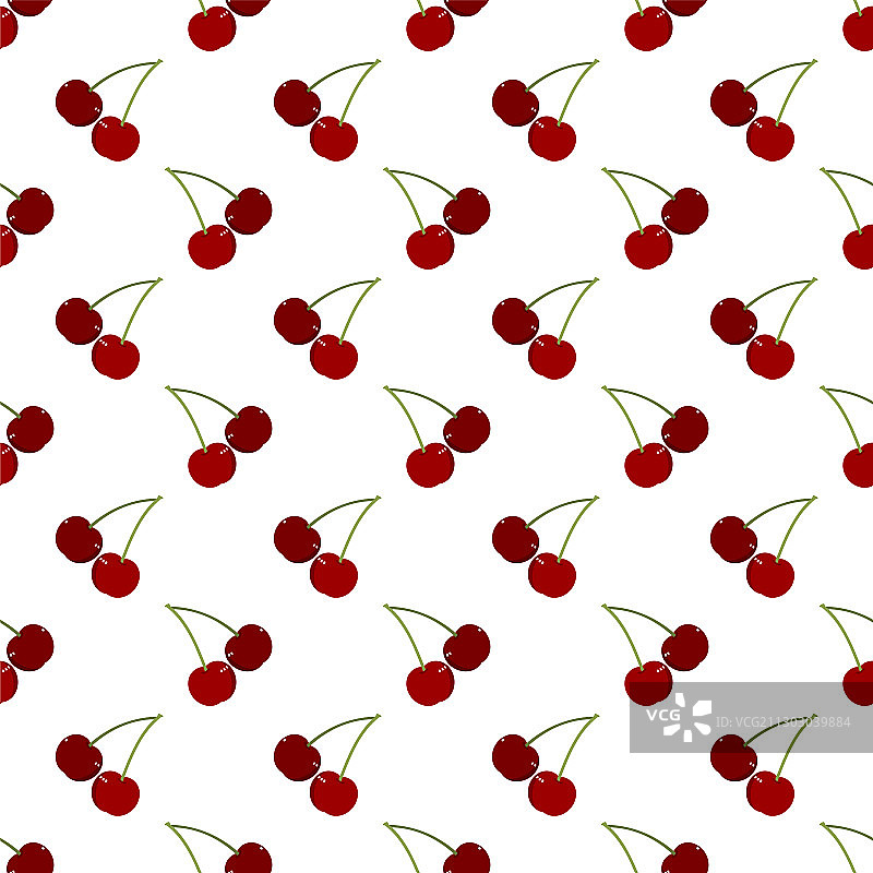 可爱的水果浆果无缝图案红樱桃图片素材