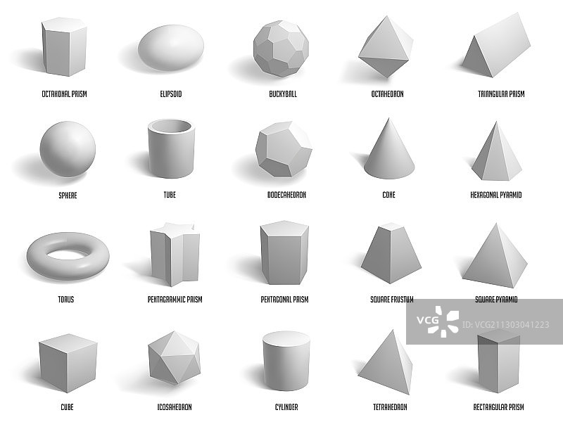 现实的基本三维形状几何球体图片素材