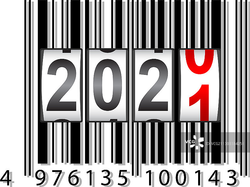 2021年新年柜台条码日历图片素材