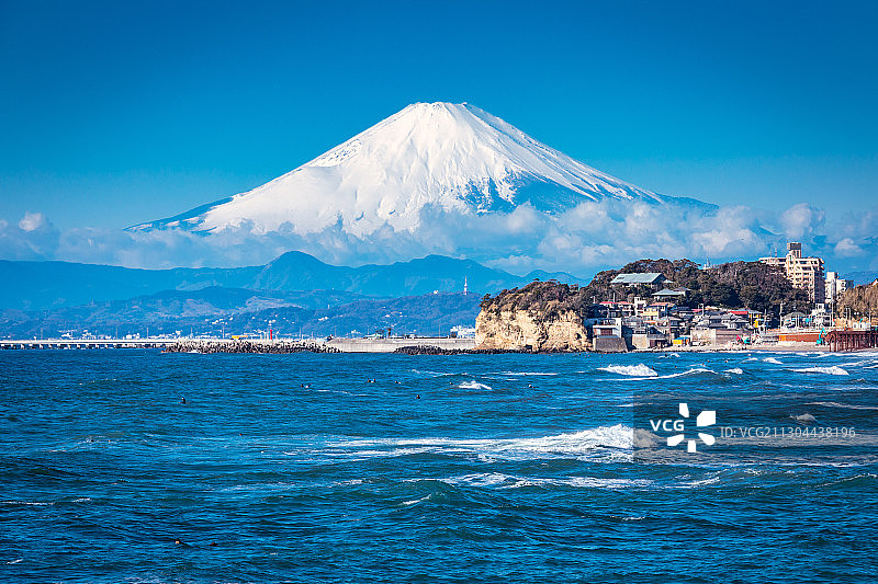湘南海岸与富士山图片素材