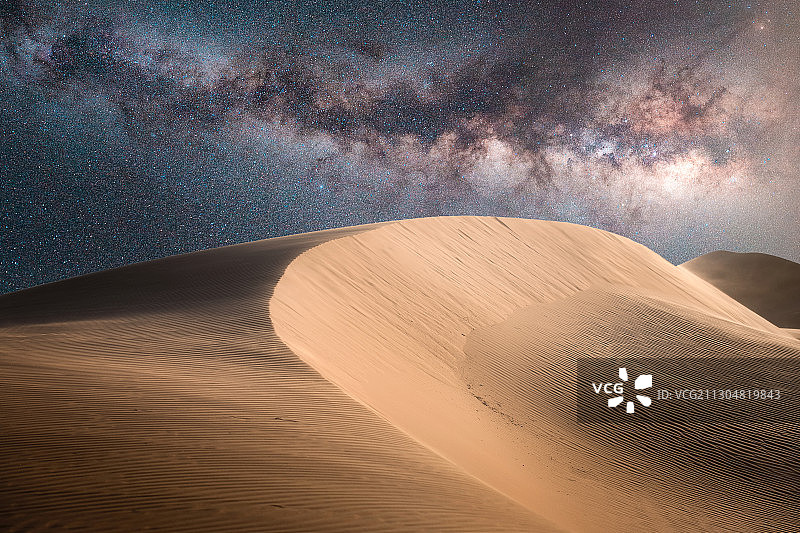 腾格里沙漠银河单张图片素材