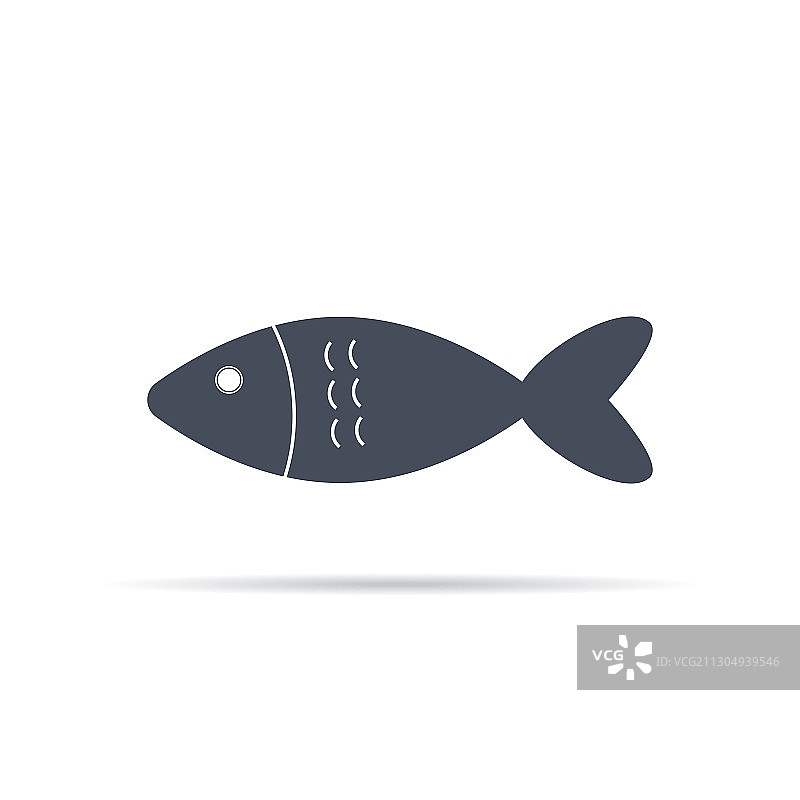 鱼图标上的白色背景图片素材