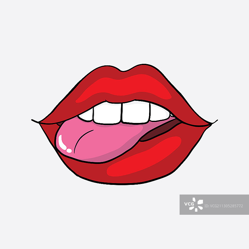 女性亮紫色嘴唇徽章光泽的嘴唇图标图片素材