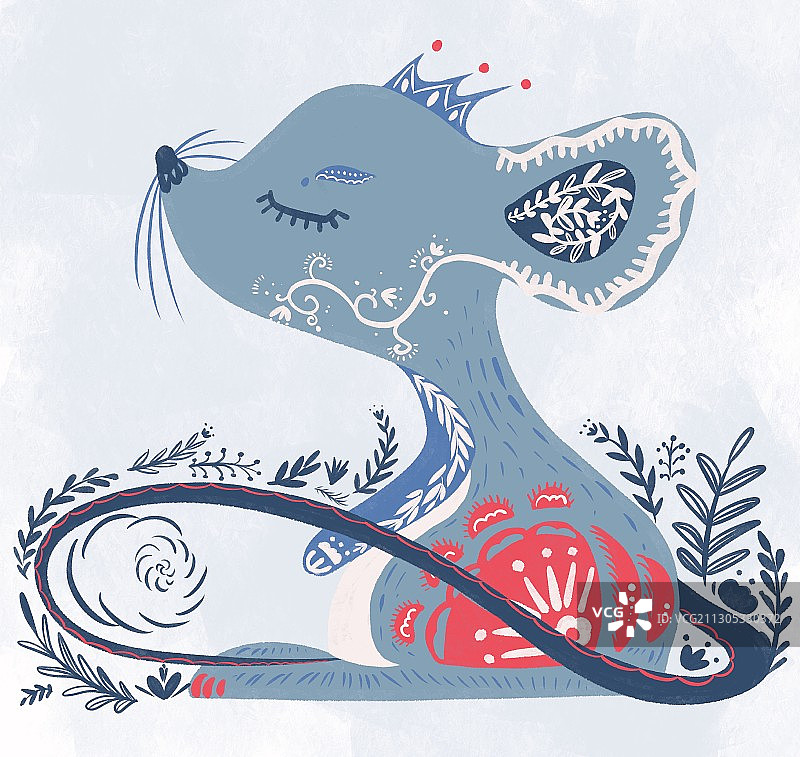 十二生肖老鼠装饰插画图片素材