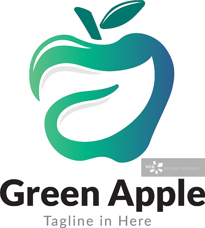 绿苹果叶标志设计灵感图片素材