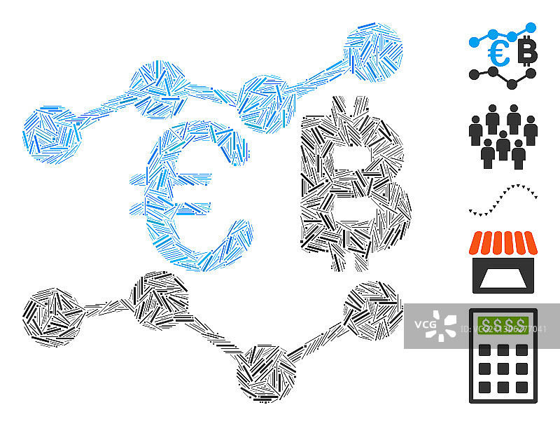 Hatch Mosaic欧元比特币图表图标图片素材