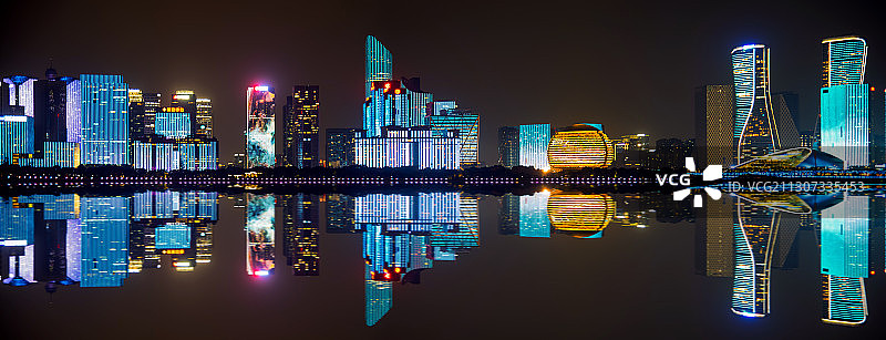 杭州CBD夜景图片素材