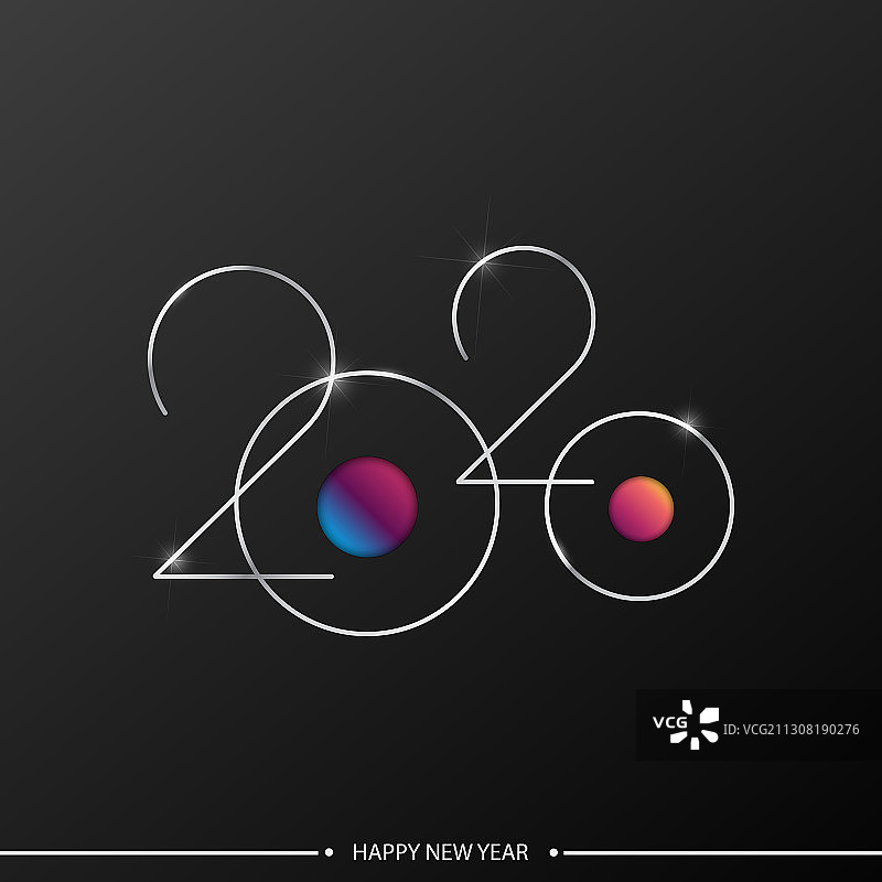 2020年字体设计新年快乐图片素材