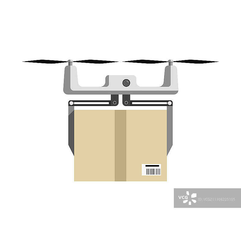 四旋翼飞机与货物概念快速运输图片素材