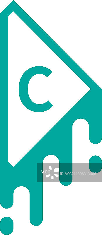 字母c型标识采用绿色设计理念图片素材