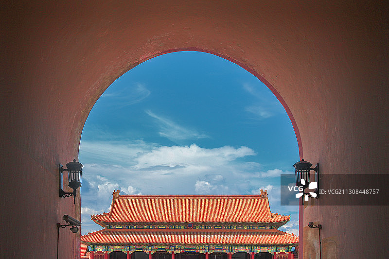 中国北京故宫拱形门图片素材