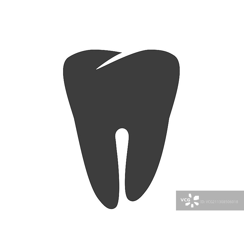 牙齿图标或牙齿护理黑白图片素材