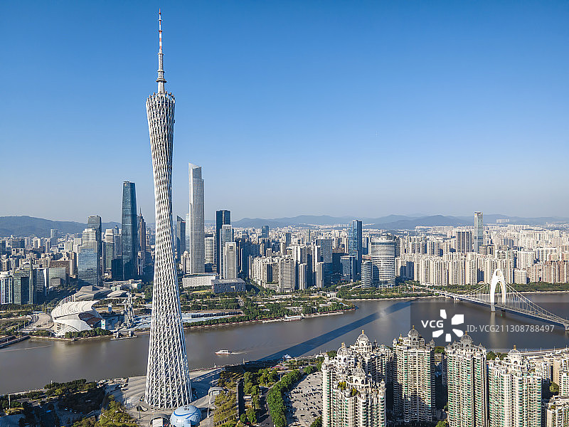 航拍广州城市天际线建筑图片素材