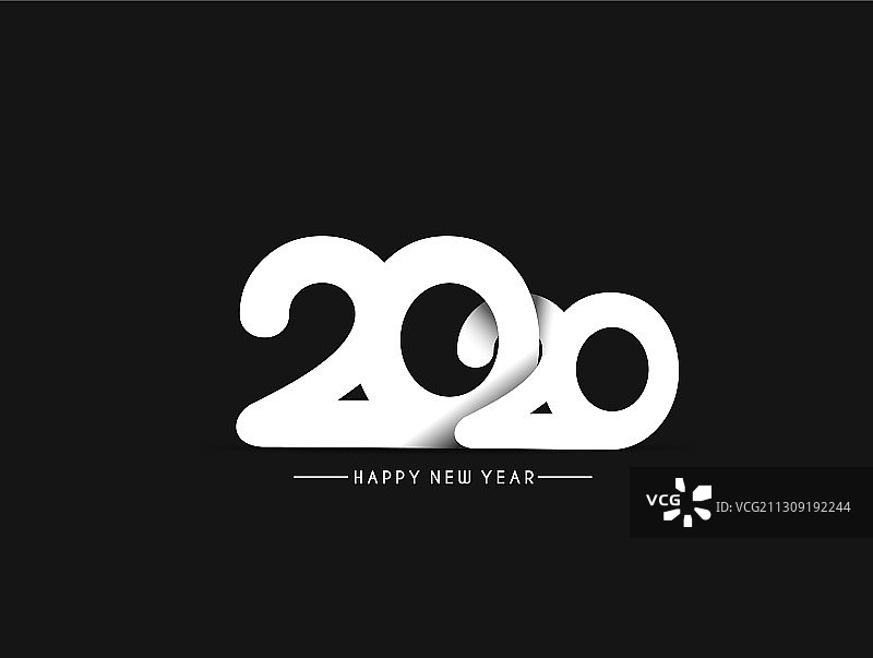2020年新年快乐文字设计图案图片素材