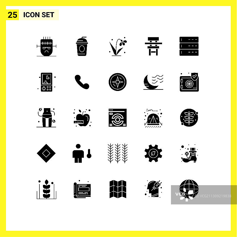 25个创意图标的现代符号和符号图片素材